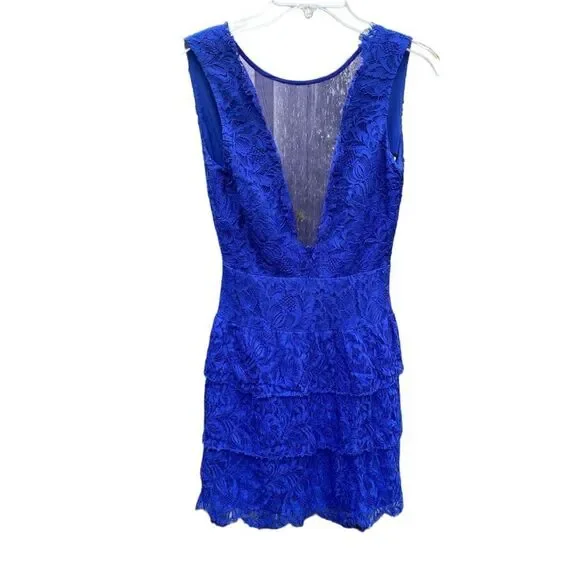 knee length dresses for ladies 80s Nicole Miller Blue Floral Batwing Sleeve Dress main image 1